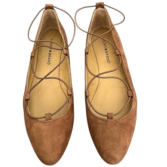 Lucky Brand Women's Aviee Lace-Up Ballet Flats Size 9.5 - Picture 3 of 8